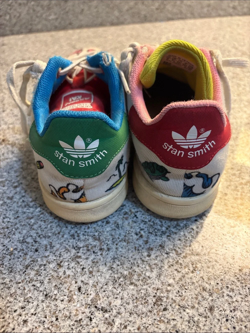 adidas Kids Sneakers with Multicolor Accents - White Canvas